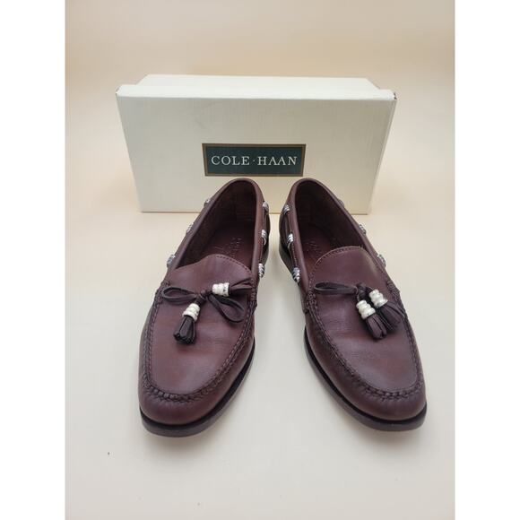 Cole HAAN Country Brown Anissa Tassel SlipOn Loafer Sz 8 N Leather Brazil Vtg main image 7